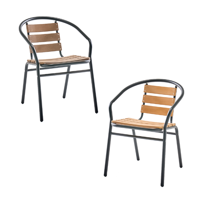 모코 B025(수지목-철재암)ㅣ아웃도어가구 야외용의자 목재 원목 의자 정원 카페 까페 커피숍 테라스 의자 야외의자 피카소가구ㅣP0247ㅣEC302피카소가구